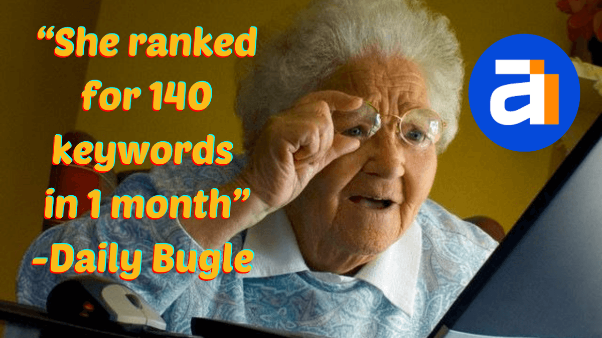 Graph showing keyword ranking growth over one month