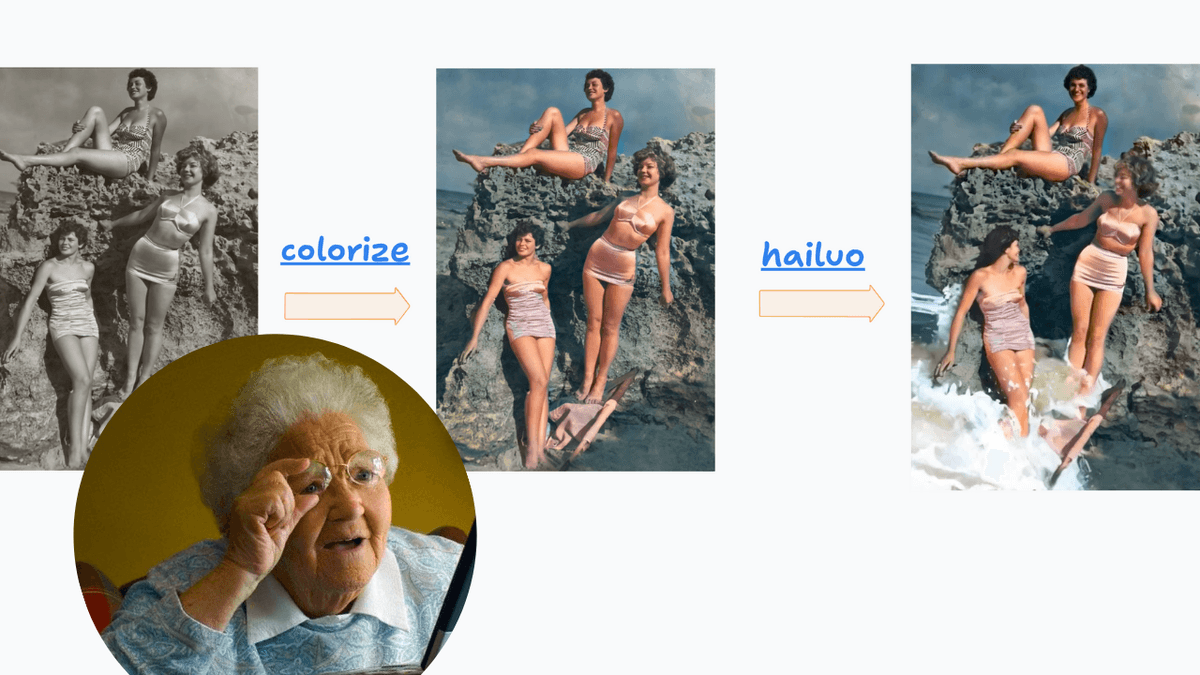 Vintage photo transformed into AI video